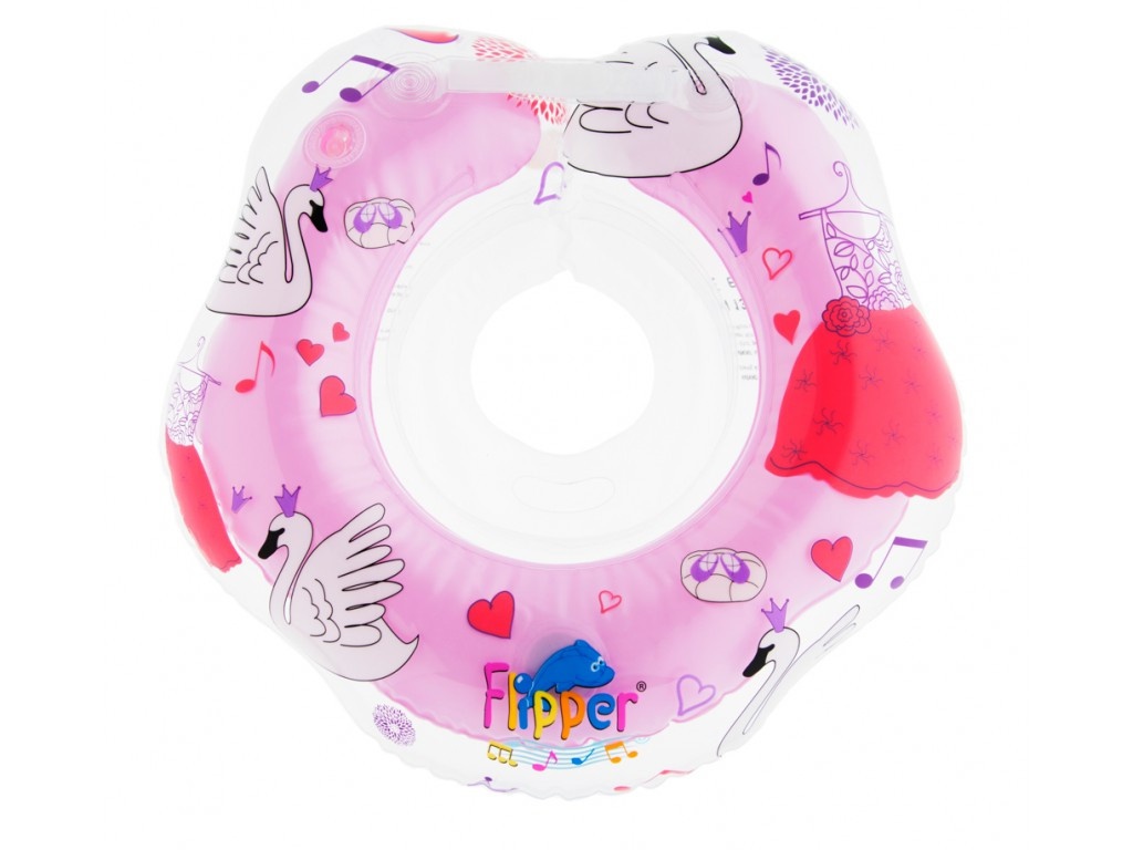 Круг для купания Roxy-Kids Flipper 0+ с музыкой из балета Лебединое озеро Pink FL005