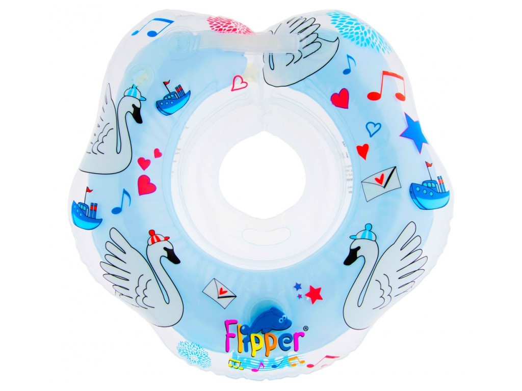 Круг для купания Roxy-Kids Flipper 0+ с музыкой из балета Лебединое озеро Light Blue FL004