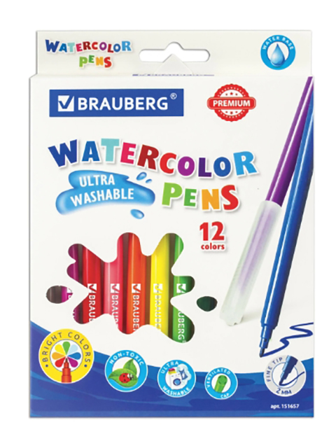 

Фломастеры Brauberg Premium 12 цветов 151657, 151657