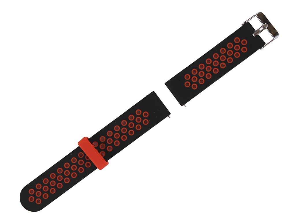фото Аксессуар ремешок red line для xiaomi amazfit bip/gts 20mm silicone black-red ут000020335
