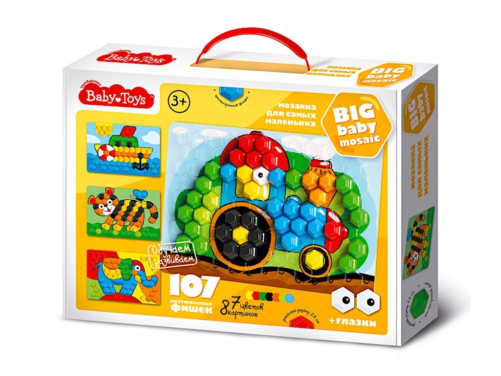 

Настольная игра Десятое Королевство Мозаика Baby Toys 107 элементов 02519, 02519