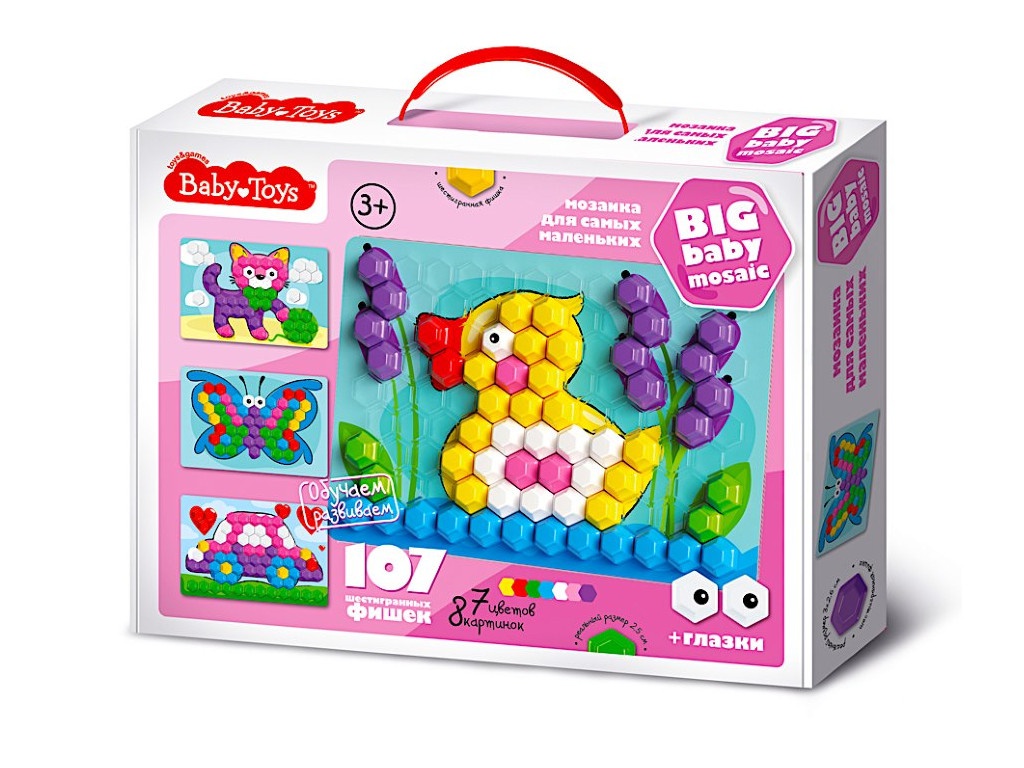 

Настольная игра Десятое Королевство Мозаика Baby Toys 107 элементов 02518, 02518