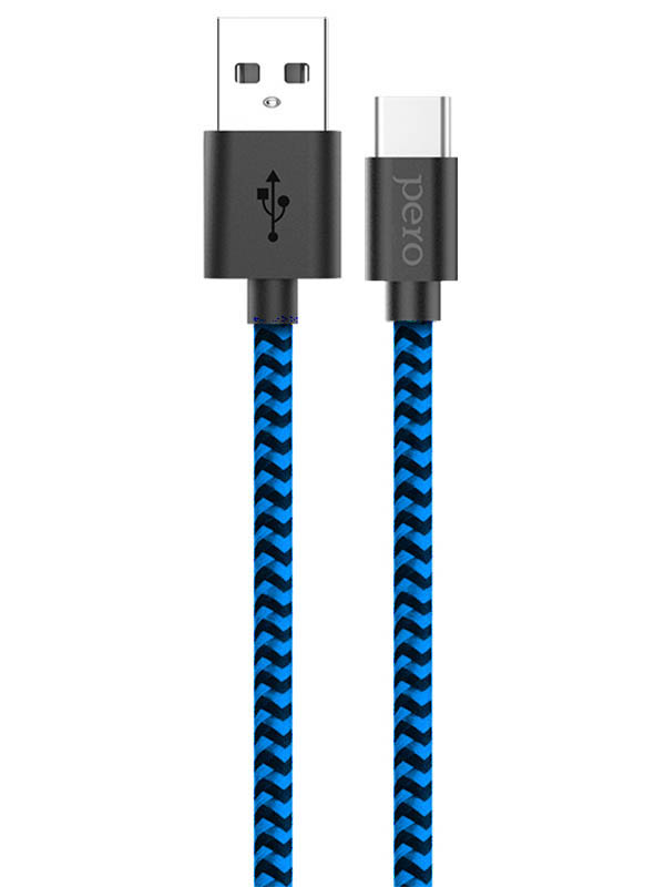 

Аксессуар Pero DC-04 USB - USB Type-C 3A 2m Blue-Black PRDC-04TC2MBB, PRDC-04TC2MBB