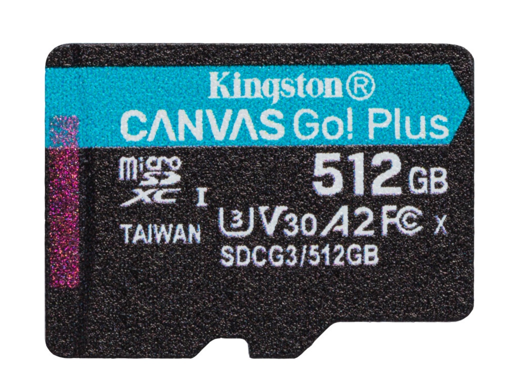 Карта памяти 512Gb - Kingston MicroSDHC 170R A2 U3 V30 Canvas Go Plus SDCG3/512GBSP карта памяти 64gb kingston sdhc 170r c10 uhs i u3 v30 canvas go plus sdg3 64gb