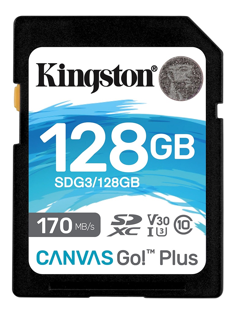 Карта памяти 128Gb - Kingston SDHC 170R C10 UHS-I U3 V30 Canvas Go Plus SDG3/128GB флеш карта kingston sdxc 512gb class10 sdg3 512gb canvas go plus w o adapter sdg3 512gb
