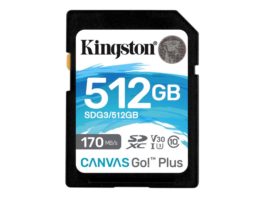 

Карта памяти 512Gb - Kingston MicroSDHC 170R C10 UHS-I U3 V30 Canvas Go Plus SDG3/512GB, SDG3/512GB