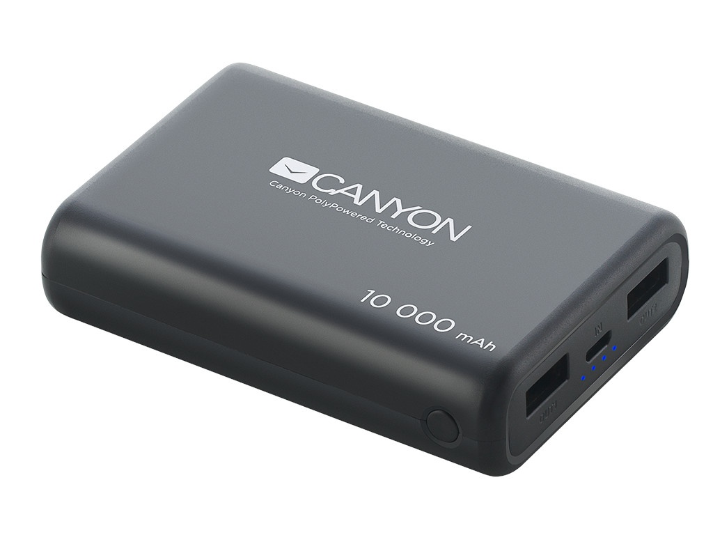 фото Внешний аккумулятор canyon power bank 10000mah black cns-cpbp10b