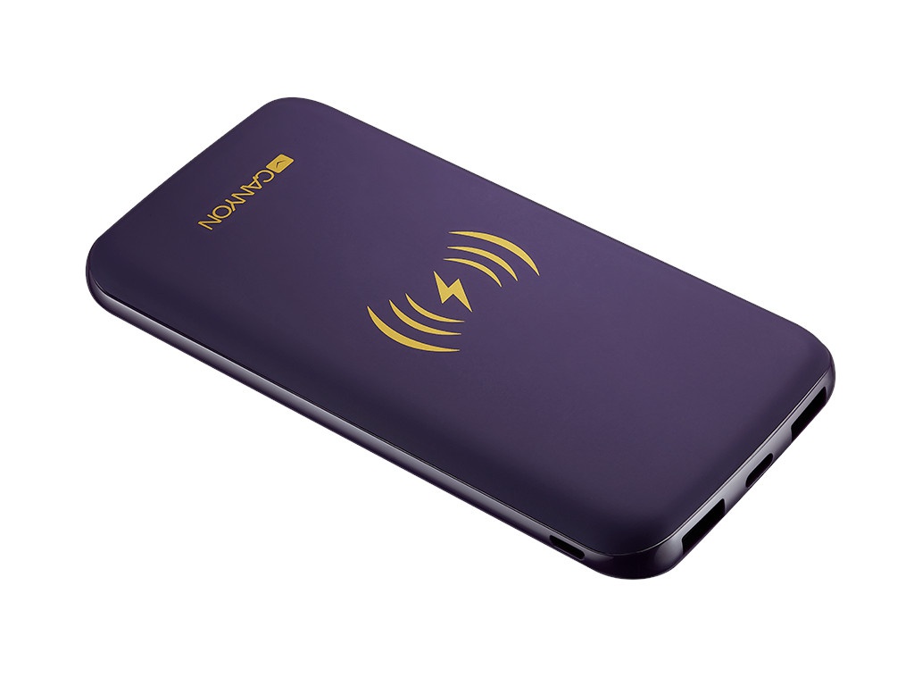 фото Внешний аккумулятор canyon power bank builted in wireless charger function 8000mah purple cns-tpbw8p