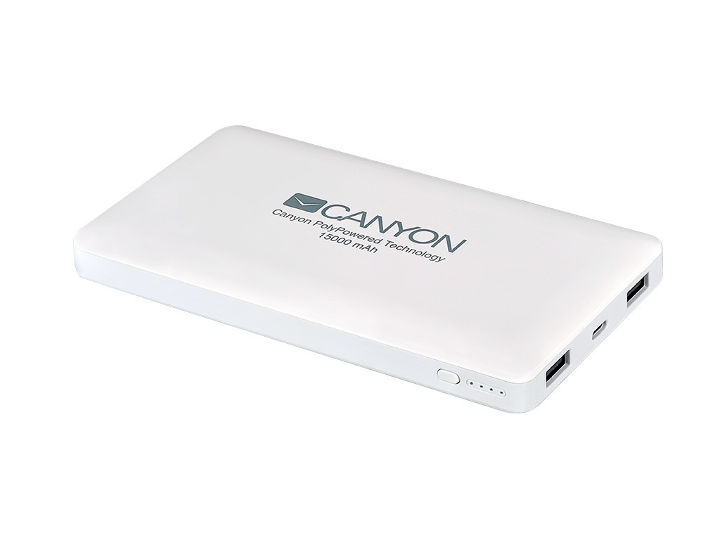 фото Внешний аккумулятор canyon power bank 15000mah white cns-tpbp15w