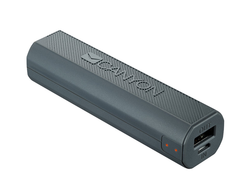 

Внешний аккумулятор Canyon Power Bank 2600mAh Dark Grey CNE-CPBF26DG, CNE-CPBF26DG