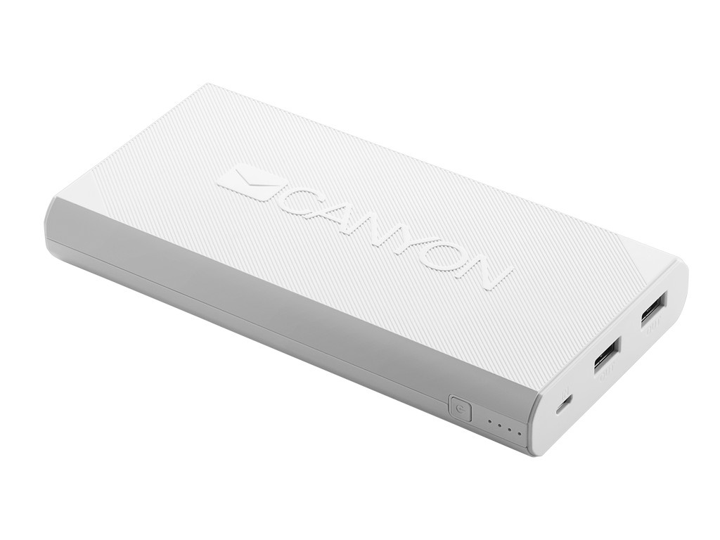 фото Внешний аккумулятор canyon power bank 20000mah white cne-cpbf200w