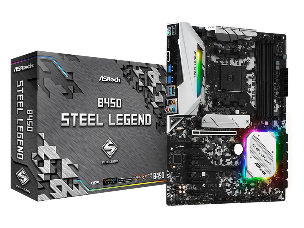 фото Материнская плата asrock b450 steel legend выгодный набор + серт. 200р!!!