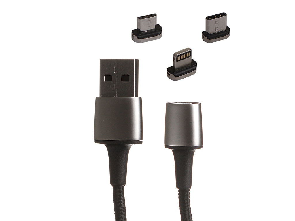 

Аксессуар Baseus Zinc Magnetic Cable Kit Lightning + Type-C + MicroUSB 1m Black TZCAXC-A01, TZCAXC-A01