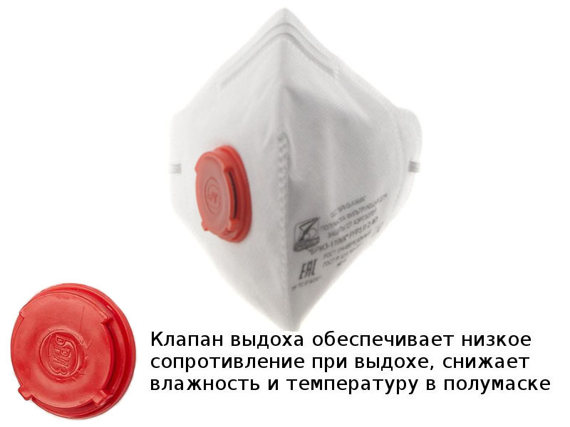 фото Защитная маска бриз-кама класс защиты ffp3 (до 50 пдк) бриз-1106 m