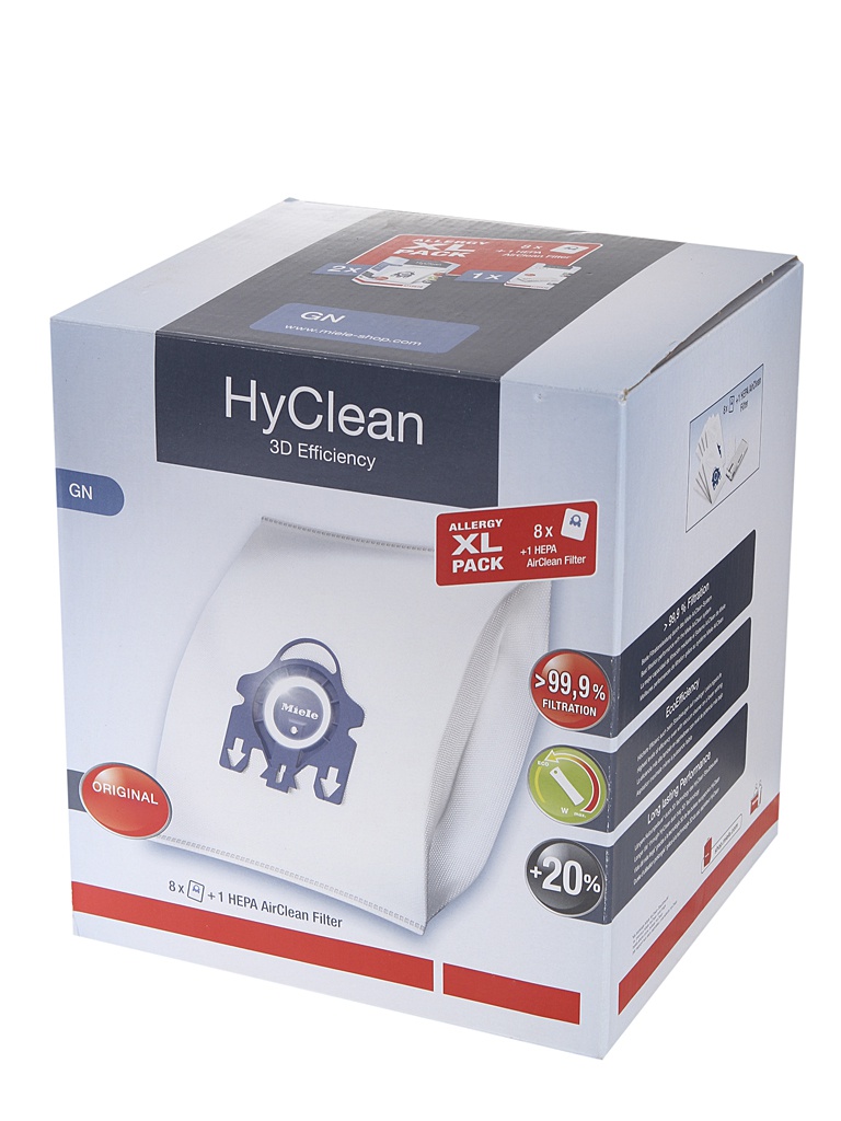 фото Мешки для пылесосов miele allergy gn xl-pack 2 hyclean + фильтр