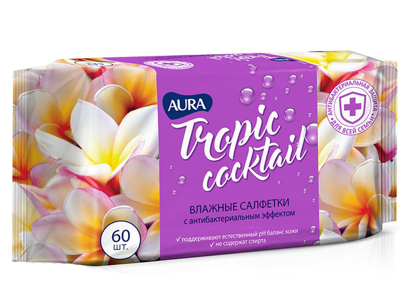 

Салфетки Aura Tropic cocktail 60шт 4751023293974, 4751023293974