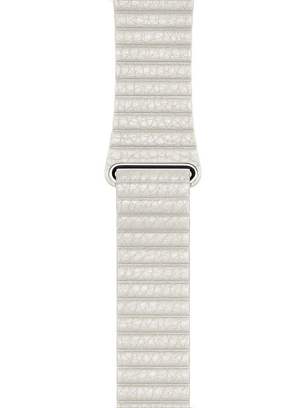 фото Аксессуар ремешок eva натуральная кожа для apple watch 42/44mm white awa008w