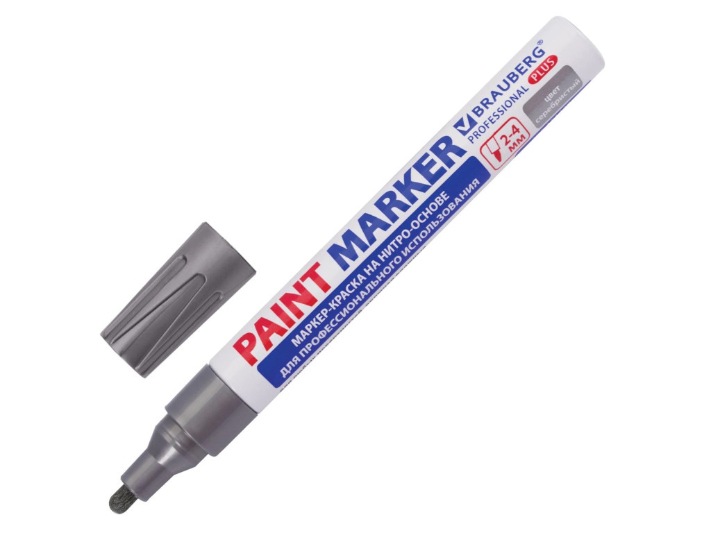 

Маркер Brauberg Professional Plus Paint Marker 4mm Silver 151448, 151448