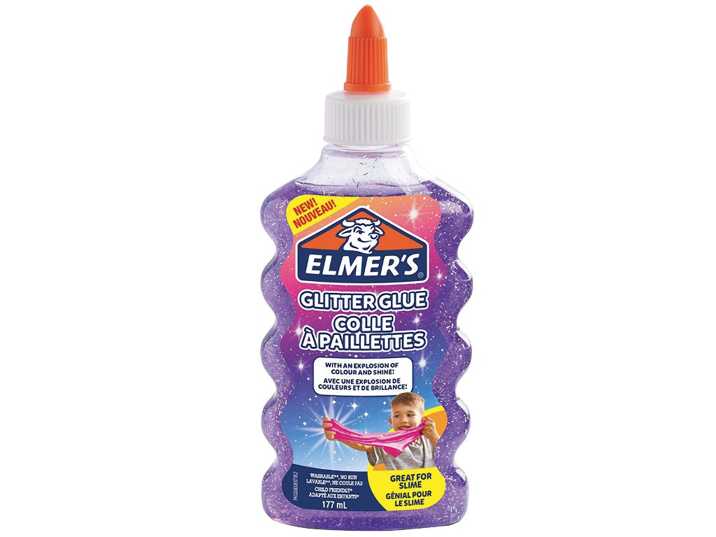 фото Слайм elmers elmers glitter glue для слаймов с блестками 177ml purple 2077253