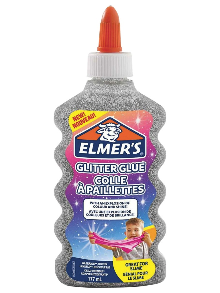 фото Слайм elmers glitter glue для слаймов с блестками 177ml silver 2077255