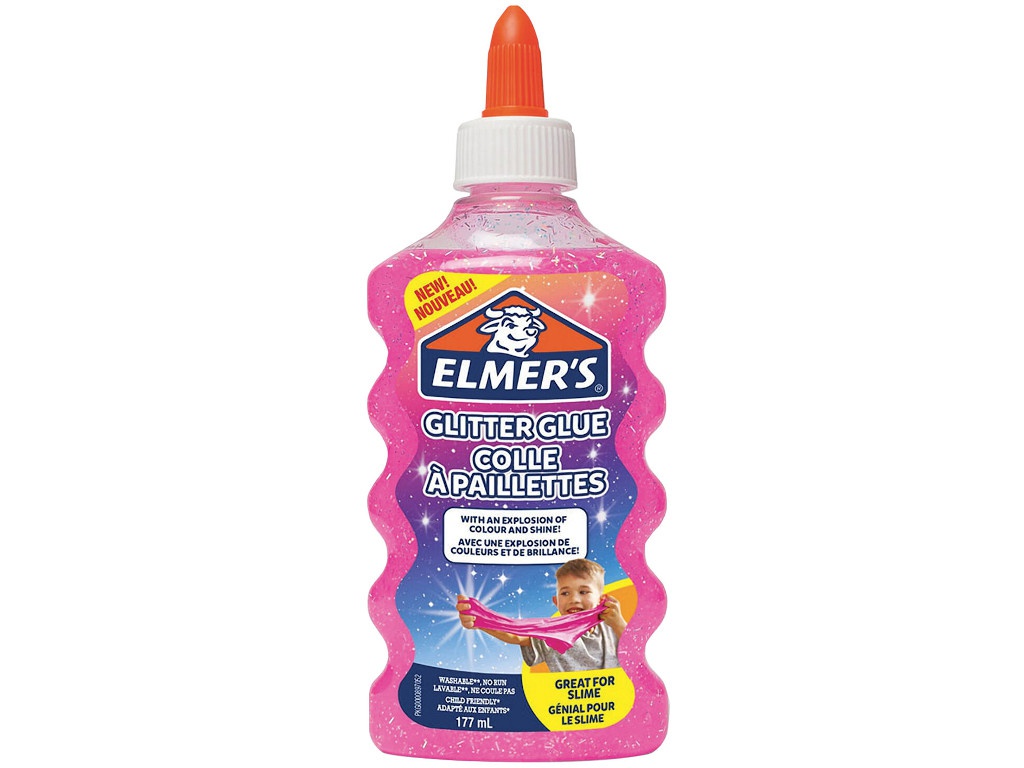 фото Слайм elmers glitter glue для слаймов с блестками 177ml pink 2077249