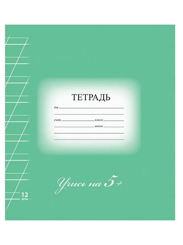 

Тетрадь Brauberg Эко 5-КА 12 листов Green 104762, 104762