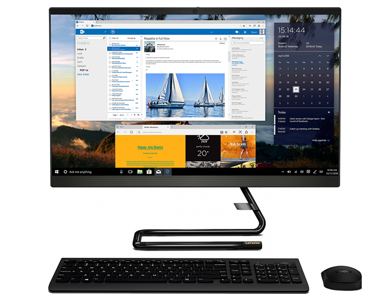 фото Моноблок lenovo ideacentre a340-24iwl black f0e800e1rk (intel core i3-10110u 2.1 ghz/8192mb/1000gb + 128gb ssd/dvd-rw/amd radeon 530 2048mb/wi-fi/bluetooth/cam/23.8/1920x1080/dos)