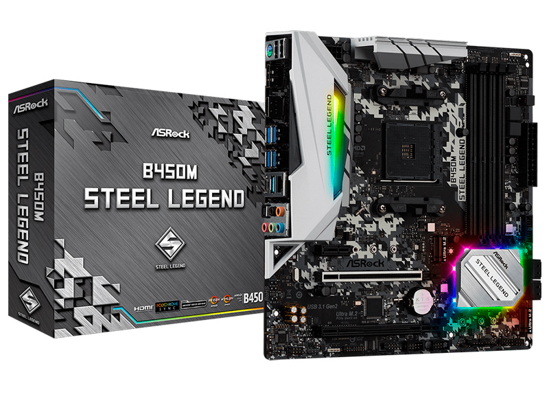 фото Материнская плата asrock b450m steel legend выгодный набор + серт. 200р!!!