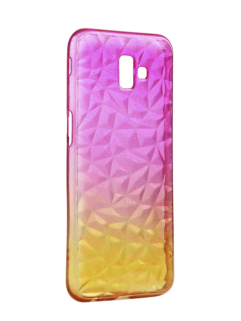 фото Чехол krutoff для samsung galaxy j6 plus sm-j610 crystal silicone yellow-pink 12262