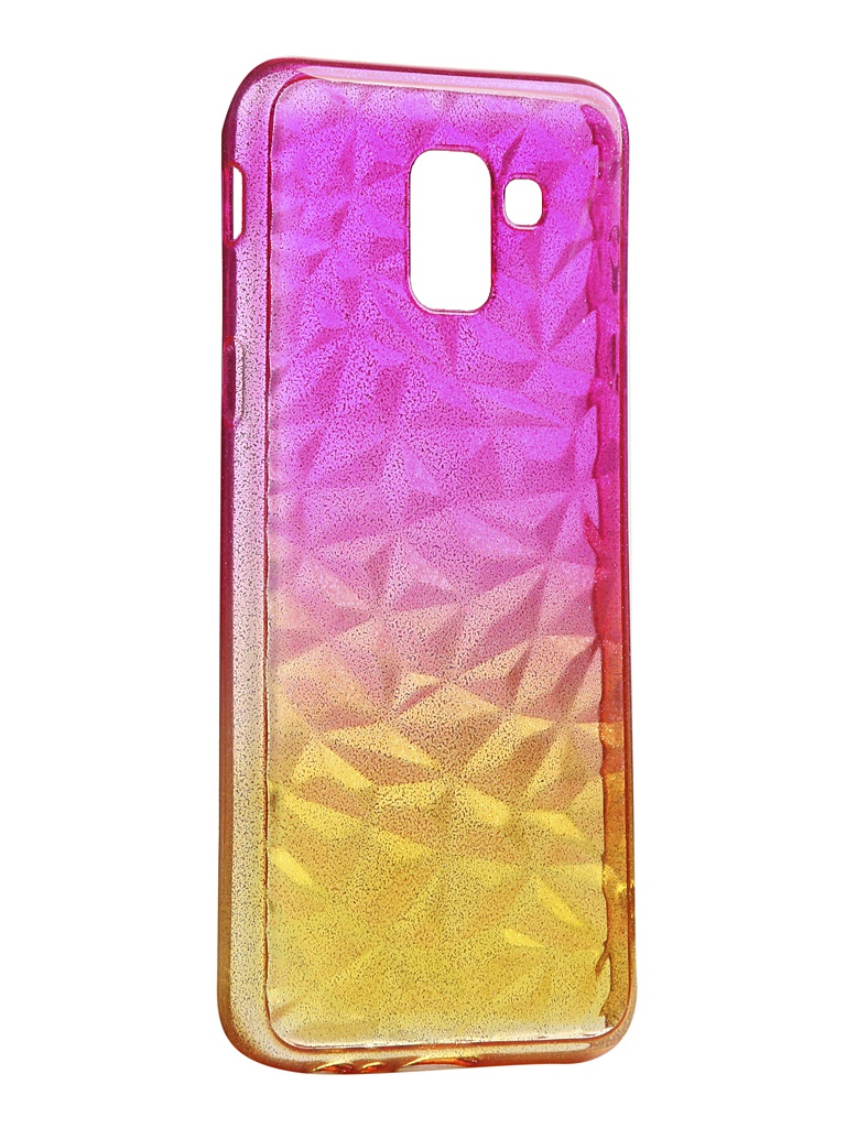 фото Чехол krutoff для samsung galaxy j6 2018 sm-j600 crystal silicone yellow-pink 12244