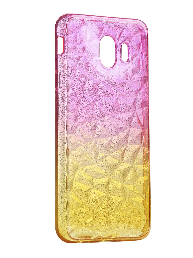 фото Чехол krutoff для samsung galaxy j4 2018 sm-j400 crystal silicone yellow-pink 12250