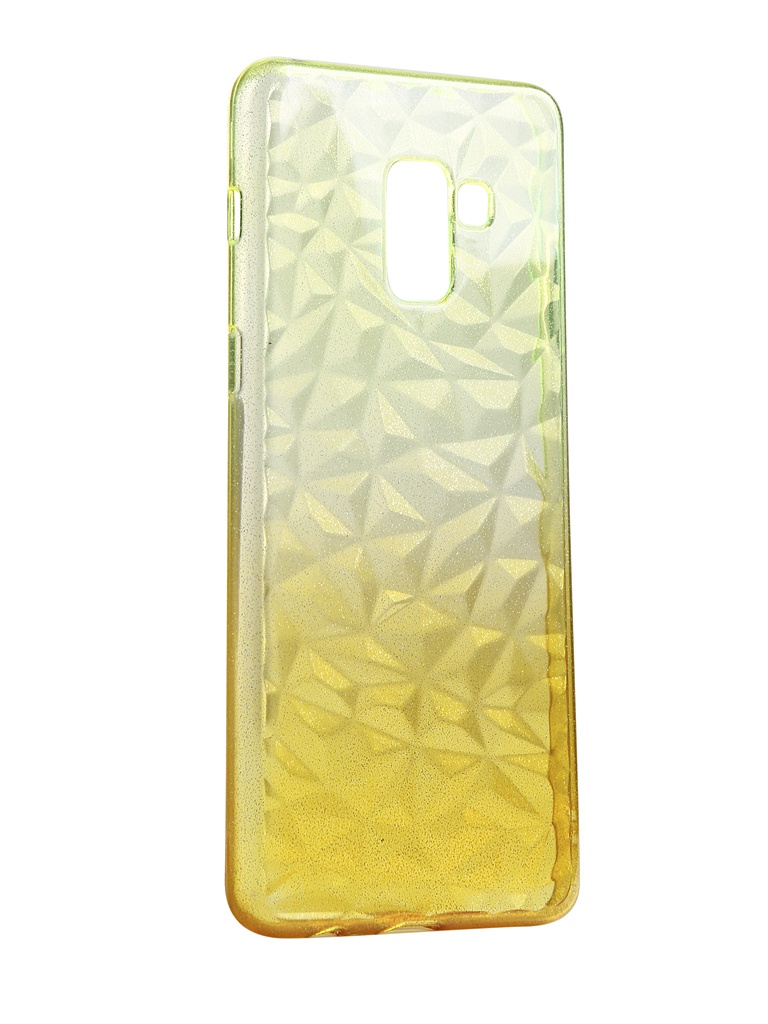 фото Чехол krutoff для samsung galaxy a8 plus sm-a730 crystal silicone yellow 2223