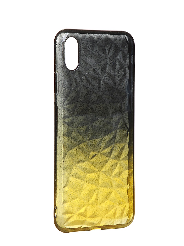 фото Чехол krutoff для apple iphone xs max crystal silicone yellow-black 12216