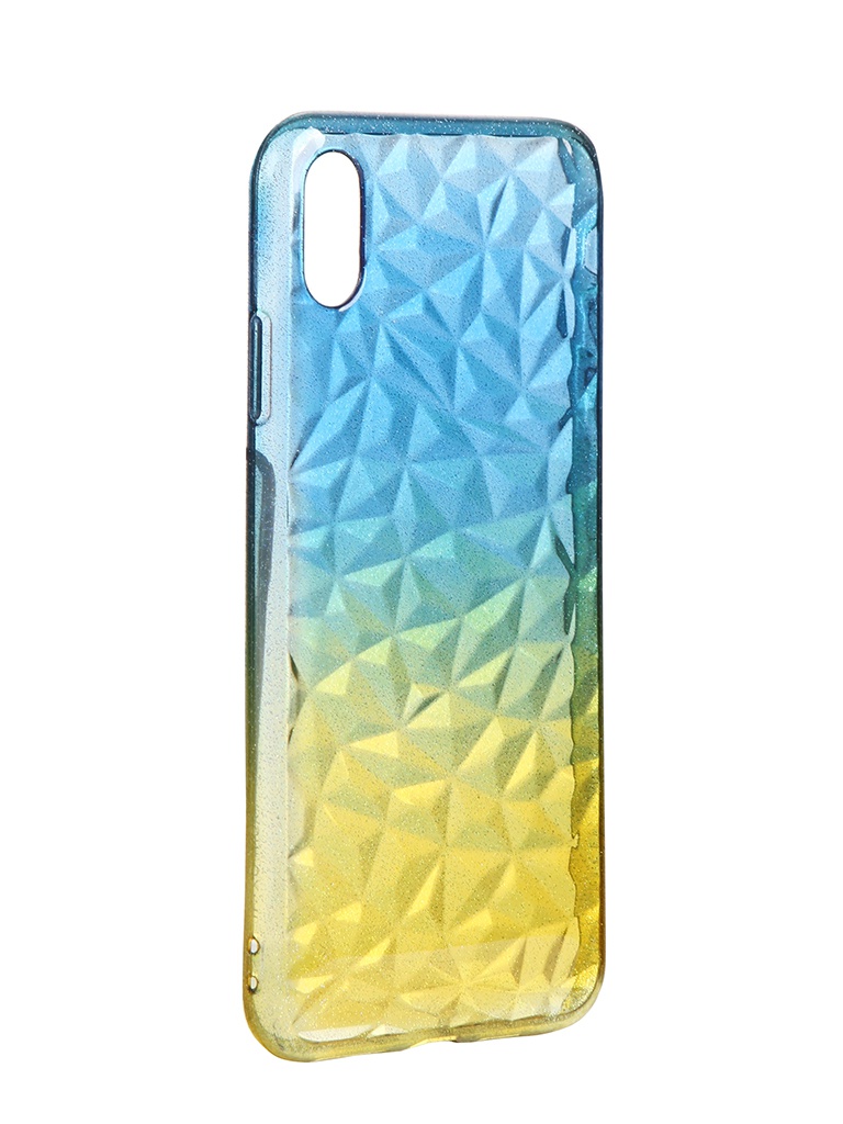 фото Чехол krutoff для apple iphone xs max crystal silicone yellow-blue 12215