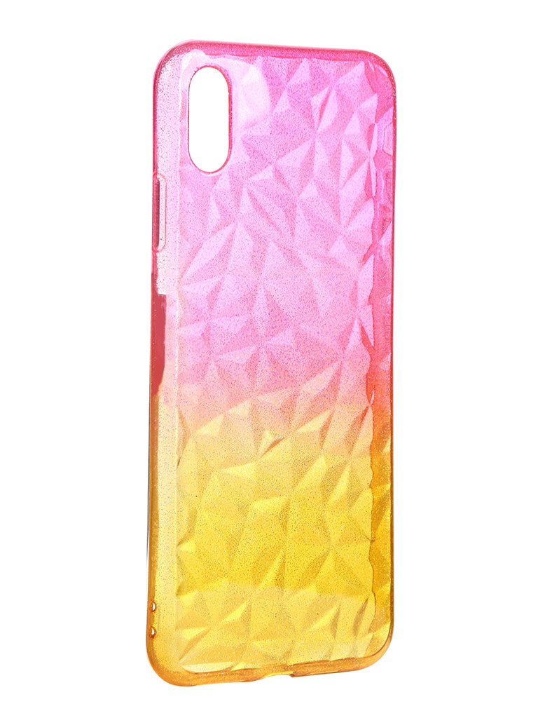 фото Чехол krutoff для apple iphone xs max crystal silicone yellow-pink 12214