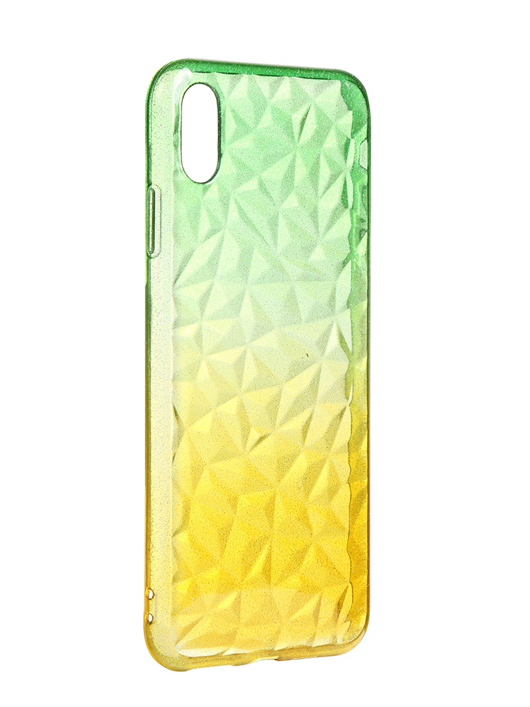 фото Чехол krutoff для apple iphone xs max crystal silicone yellow-green 12212