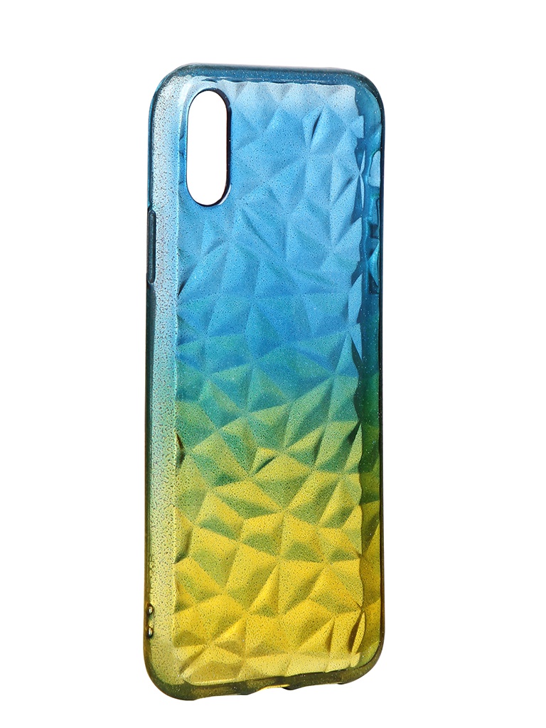 фото Чехол krutoff для apple iphone xr crystal silicone yellow-blue 12209