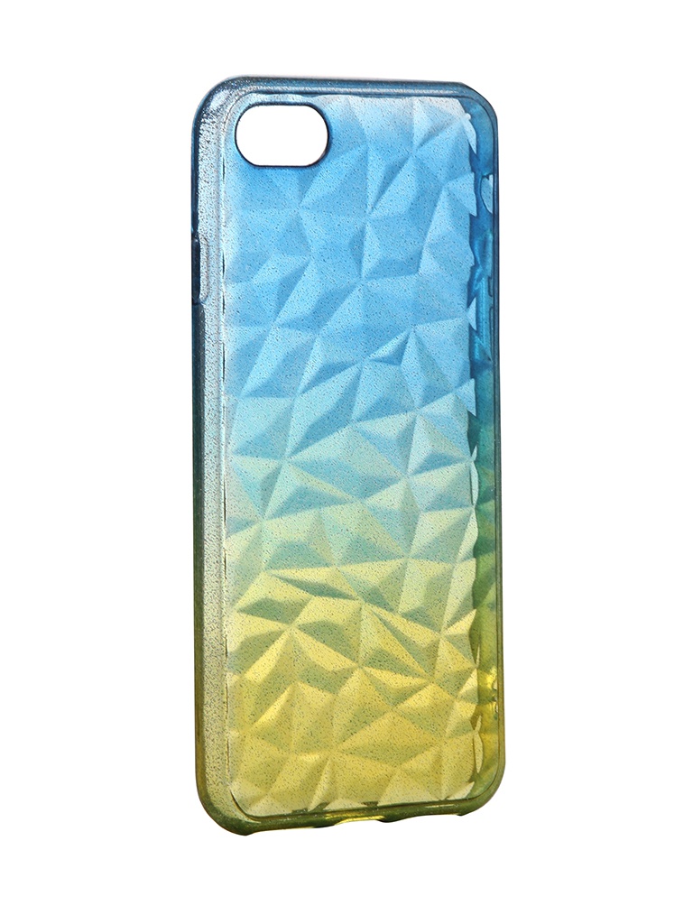 фото Чехол krutoff для apple iphone 7 / 8 crystal silicone yellow-blue 12191