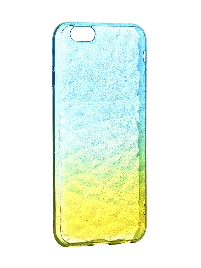 фото Чехол krutoff для apple iphone 6 / 6s crystal silicone yellow-blue 11909