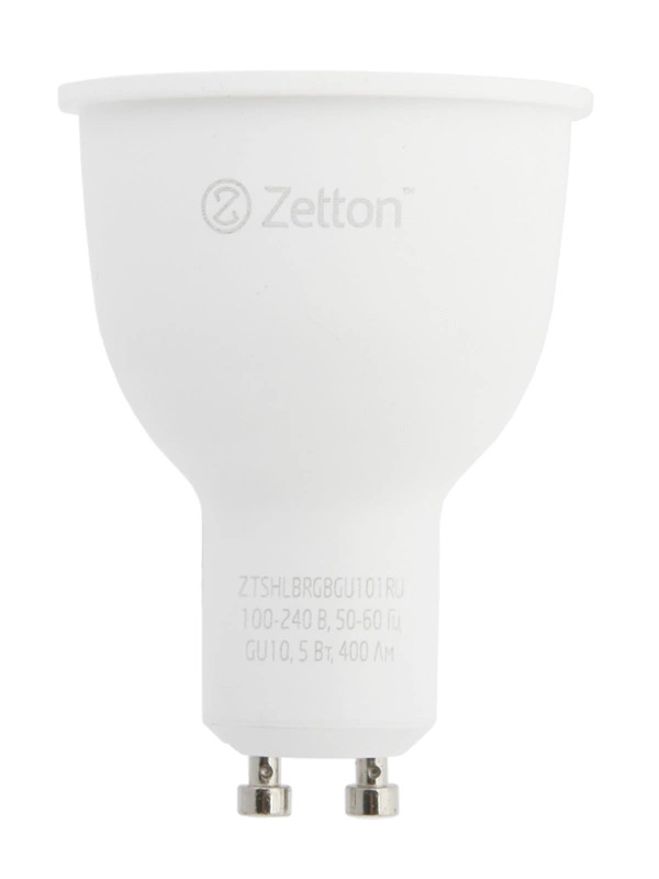 фото Лампочка zetton led rgbw smart wi-fi bulb gu10 5w ztshlbrgbgu101ru