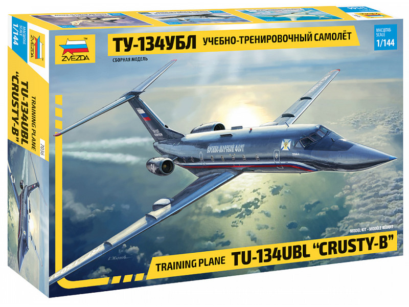 

Сборная модель Zvezda Учебно-тренировочный самолёт ТУ-134УБЛ 7036, Учебно-тренировочный самолёт ТУ-134УБЛ