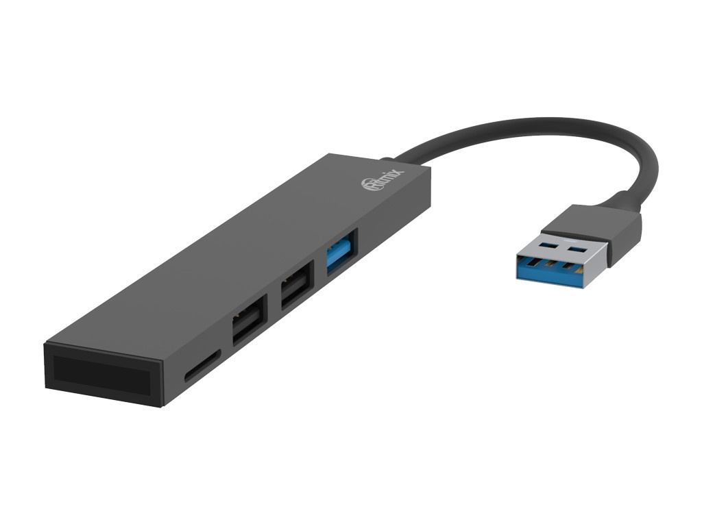

Хаб USB Ritmix CR-4315 USB - 2xUSB 2.0 / USB 3.0 Metal, CR-4315