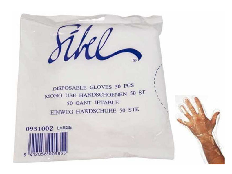 фото Полиэтиленовые перчатки sibel 50шт размер l 0931002