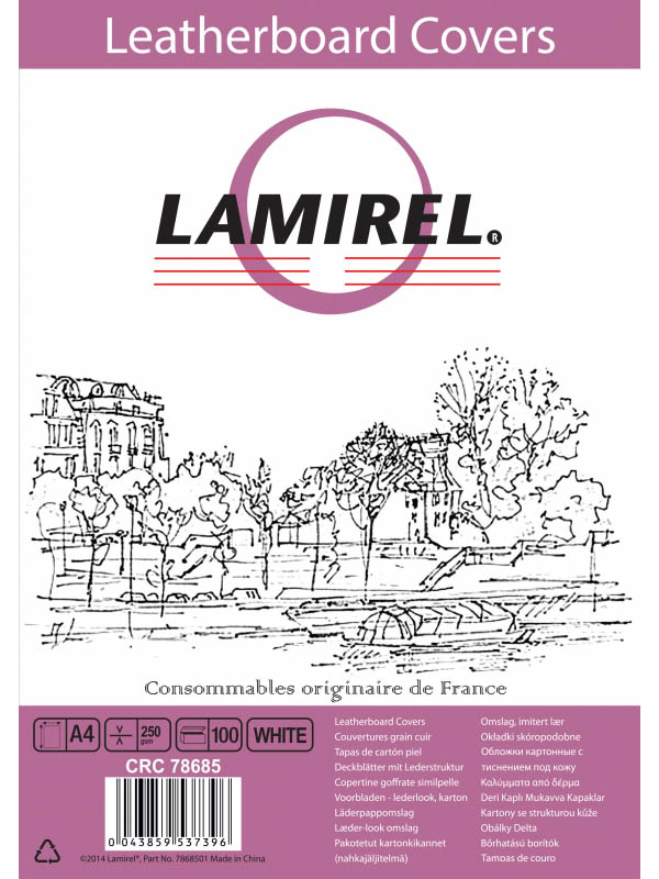 Обложка для переплета Fellowes Lamirel A4 230g/m2 100шт White LA-78685/1146581