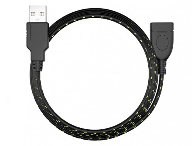 

Аксессуар Olmio USB 2.0 AM-AF 3m Black-Green 38652, 38652