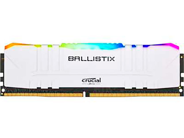 фото Модуль памяти ballistix rgb white ddr4 dimm 3000mhz pc4-24000 cl15 - 8gb bl8g30c15u4wl