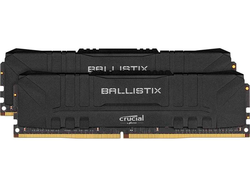 фото Модуль памяти ballistix black ddr4 dimm 2666mhz pc4-21300 cl16 - 32gb kit (2x16gb) bl2k16g26c16u4b