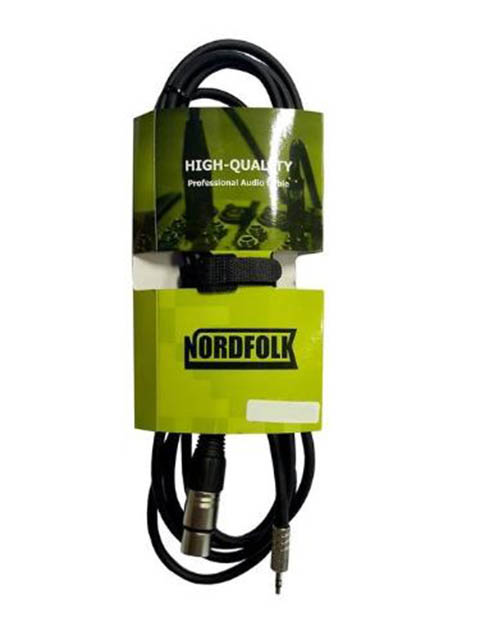 Кабель микрофонный NordFolk Mini Jack - XLR/F 3m NXJ003 кабель микрофонный nordfolk xlr f xlr m 2m nmc9 2m