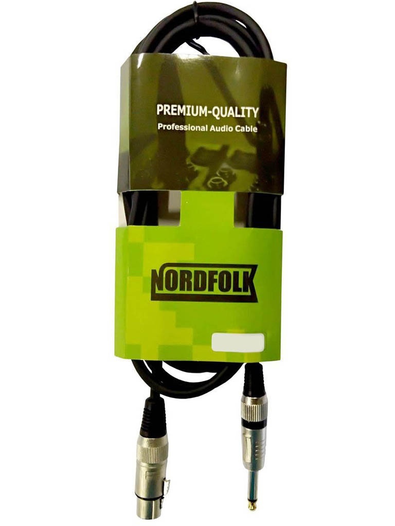 Кабель микрофонный NordFolk XLR/F - 6.35mm Jack Mono 3m NMC246/3M кабель микрофонный nordfolk xlr f xlr m 2m nmc9 2m