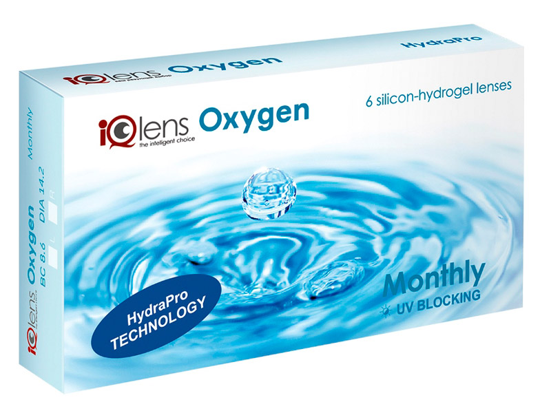 фото Контактные линзы iqlens oxygen monthly (6 линз / 8.6 / -3)